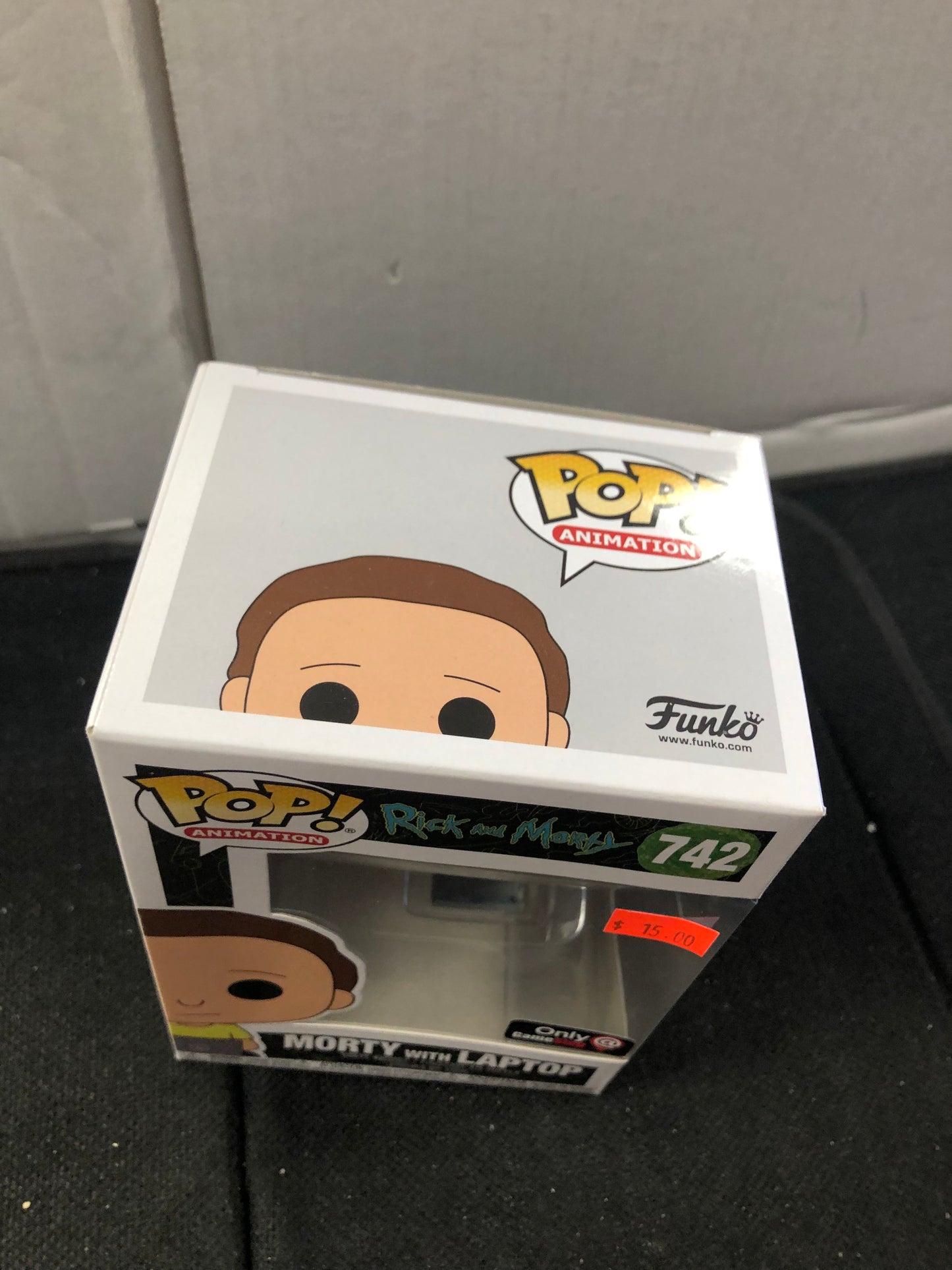 FUNKO POP POP ANIMATION RICK AND MORTY #742 MORTY WITH LAPTOP GAMESTOP EXCLUSIVE GOOD CONDITION