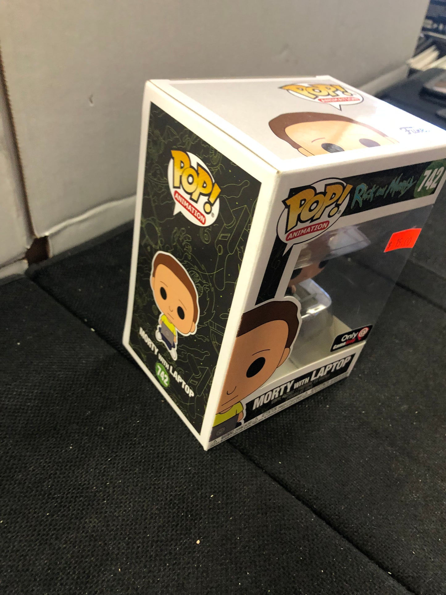 FUNKO POP POP ANIMATION RICK AND MORTY #742 MORTY WITH LAPTOP GAMESTOP EXCLUSIVE GOOD CONDITION