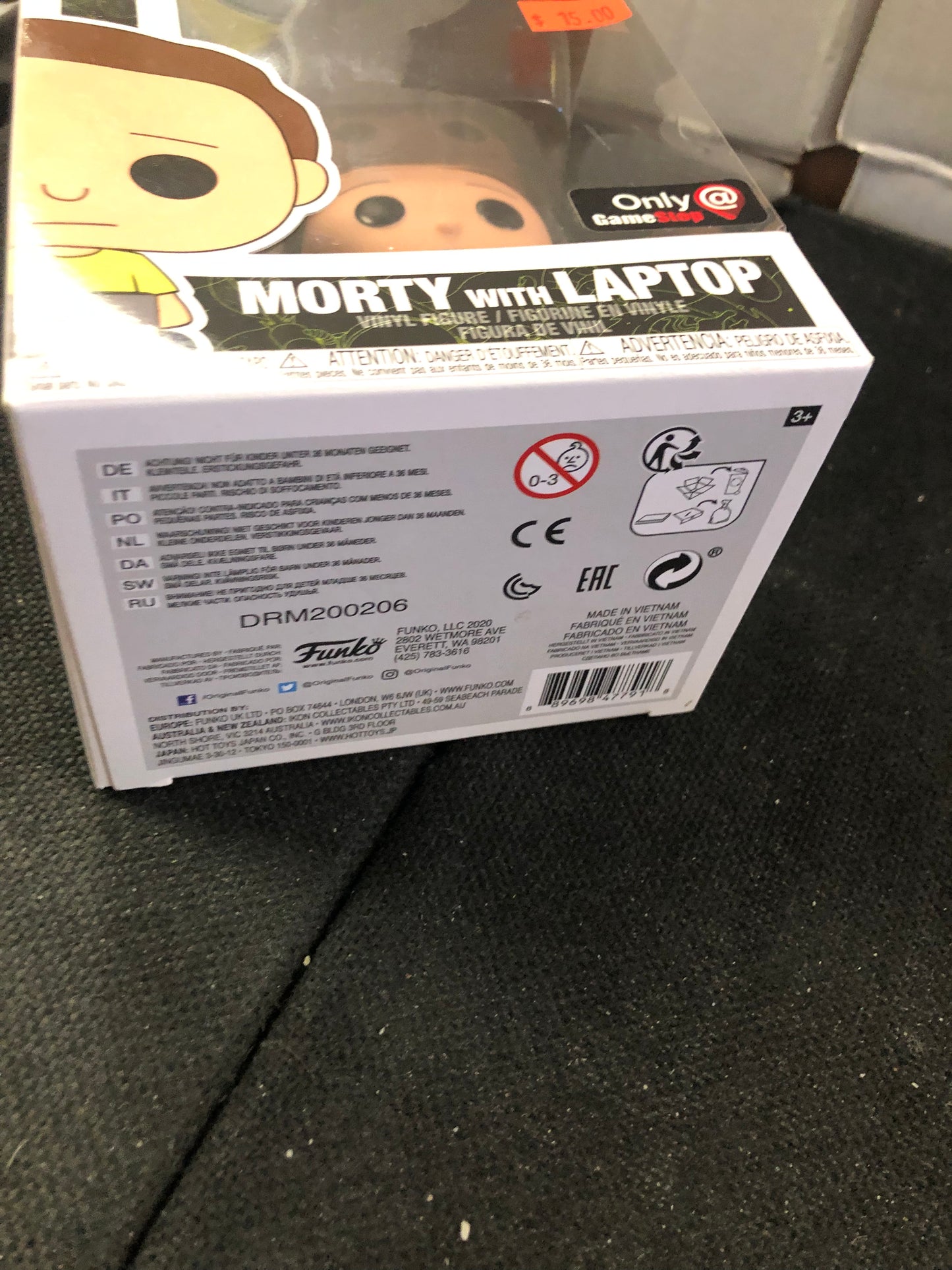 FUNKO POP POP ANIMATION RICK AND MORTY #742 MORTY WITH LAPTOP GAMESTOP EXCLUSIVE GOOD CONDITION