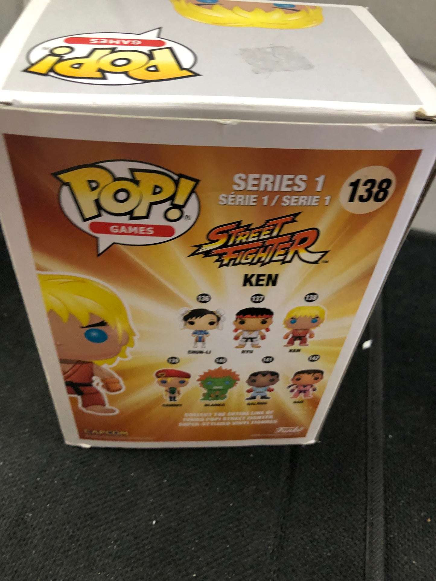 FUNKO POP POP GAMES STREET FIGHTER #138 KEN OKAY CONDITION PLASTIC ON FRONT OF BOX LOOSE