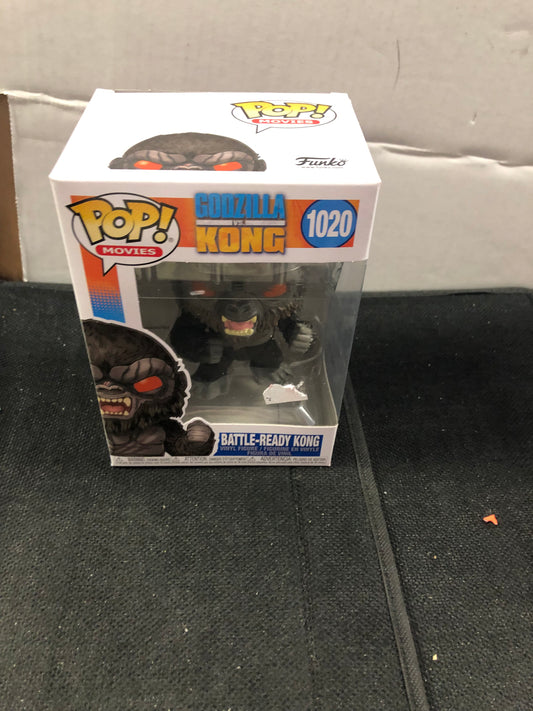 FUNKO POP POP MOVIES GODZILLA VS KONG # 1020 BATTLE-READY KONG GOOD CONDITION