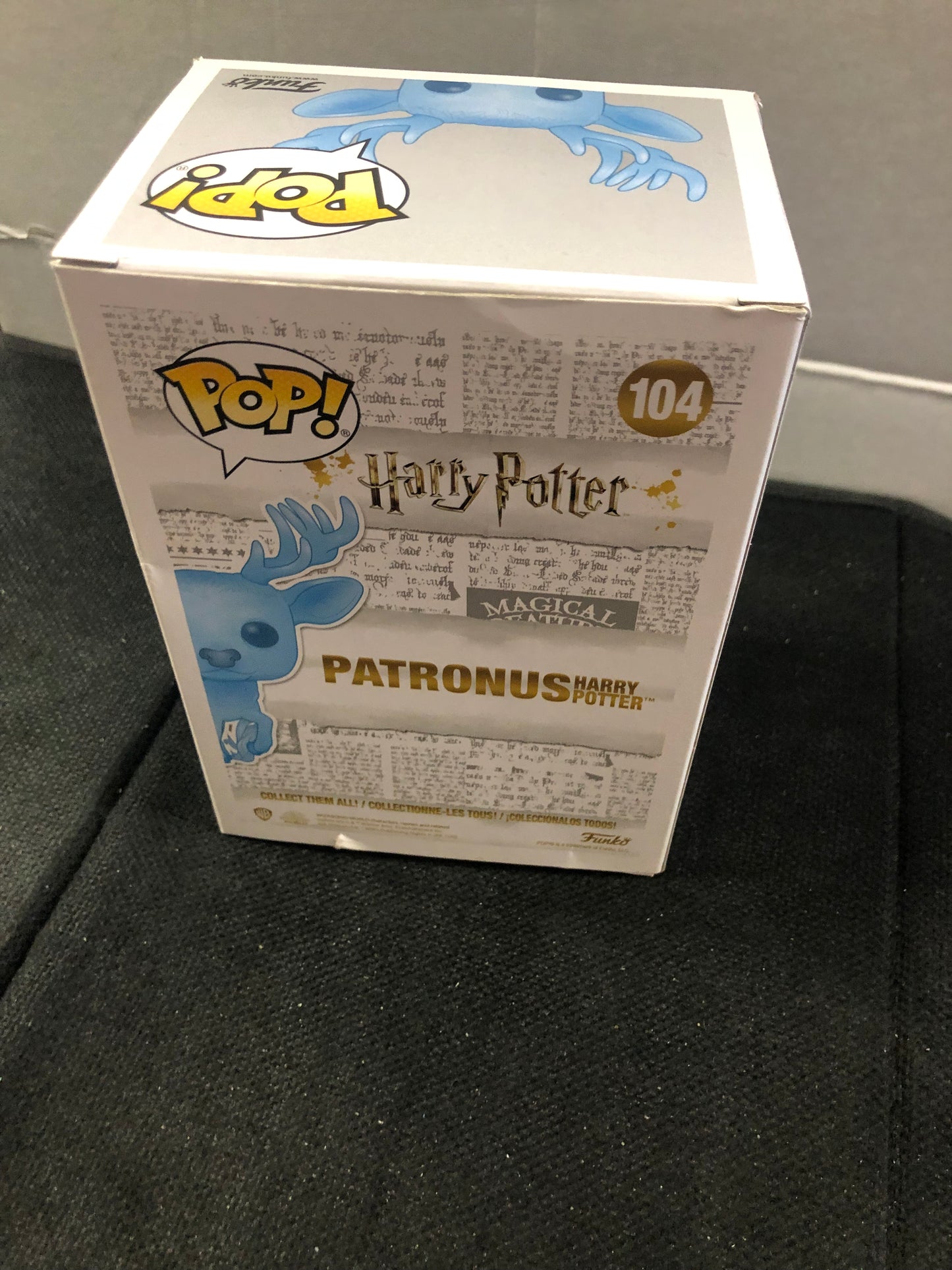 FUNKO POP HARRY POTTER #104 PATRONUS HARRY POTTER POOR CONDITION PLASTIC ON FRONT LOOSE