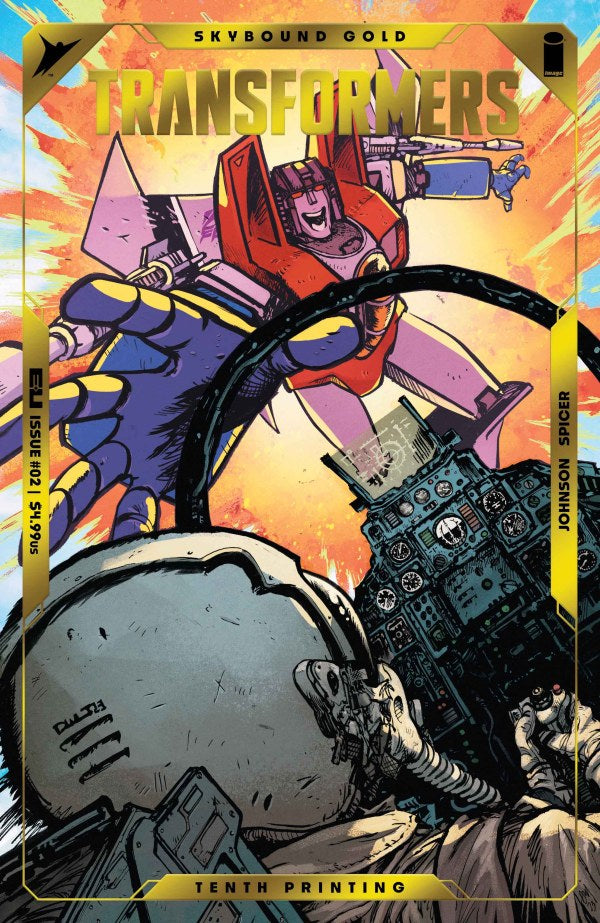 IMAGE COMICS TRANSFORMERS #2 10TH PTG CVR B JAY ANACELTO & ROMULO FAJARDO JR EMBOSS & GOLD FOIL VAR