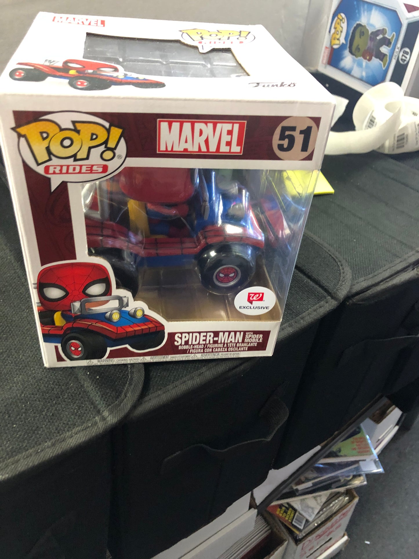 FUNKO POP RIDES MARVEL #51 SPIDER-MAN WITH SPIDER MOBILE WALGREENS EXCLUSIVE GOOD CONDITION