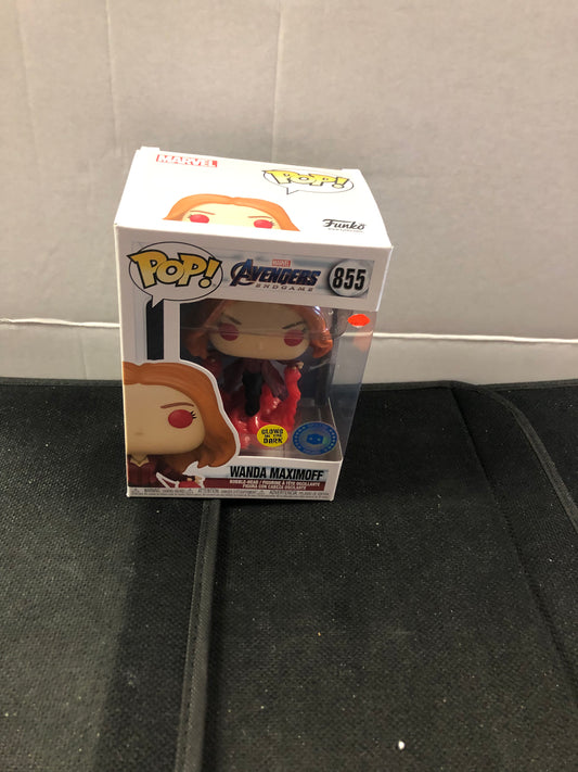 FUNKO POP AVENGERS ENDGAME #855 WANDA MAXIMOFF (GLOW IN THE DARK POP IN A BOX EXCLUSIVE)