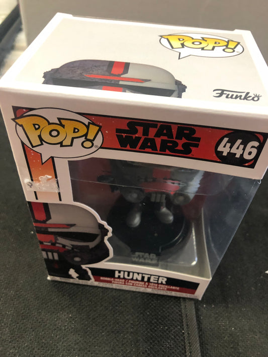 FUNKO POP STAR WARS #446 HUNTER GOOD CONDITION