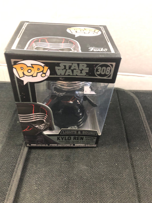 FUNKO POP STAR WARS #308 KYLO REN SUPREME LEADER  SOUND AND LIGHTS GOOD CONDITION