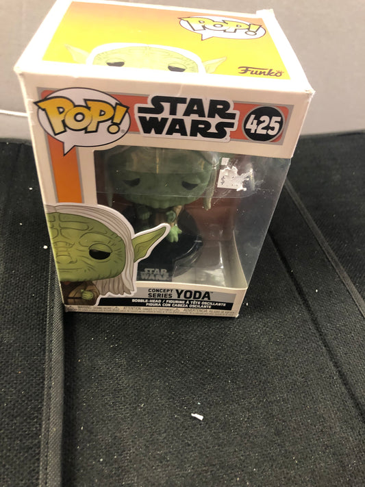 FUNKO POP STAR WARS #425 CONCEPT ART YODA GOOD CONDITION