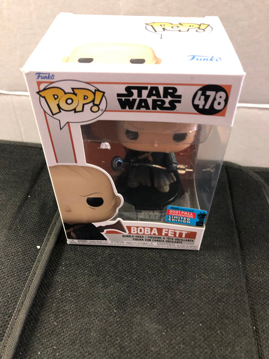 FUNKO POP STAR WARS THE MANDALORIAN #478 BOBA FETT 2021 FALL CONVENTION LIMITED EDITION EXCLUSIVE GOOD CONDITION