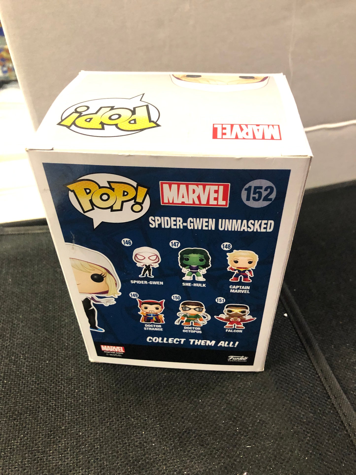 FUNKO POP MARVEL #152 SPIDER-GWEN UNMASKED GOOD CONDITION