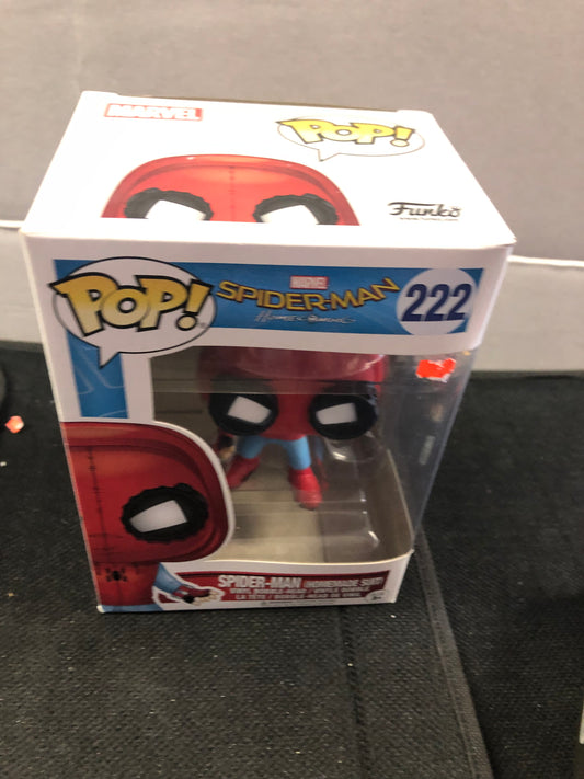 FUNKO POP SPIDER-MAN HOMECOMING #222 SPIDER-MAN HOMEMADE SUIT GOOD CONDITION