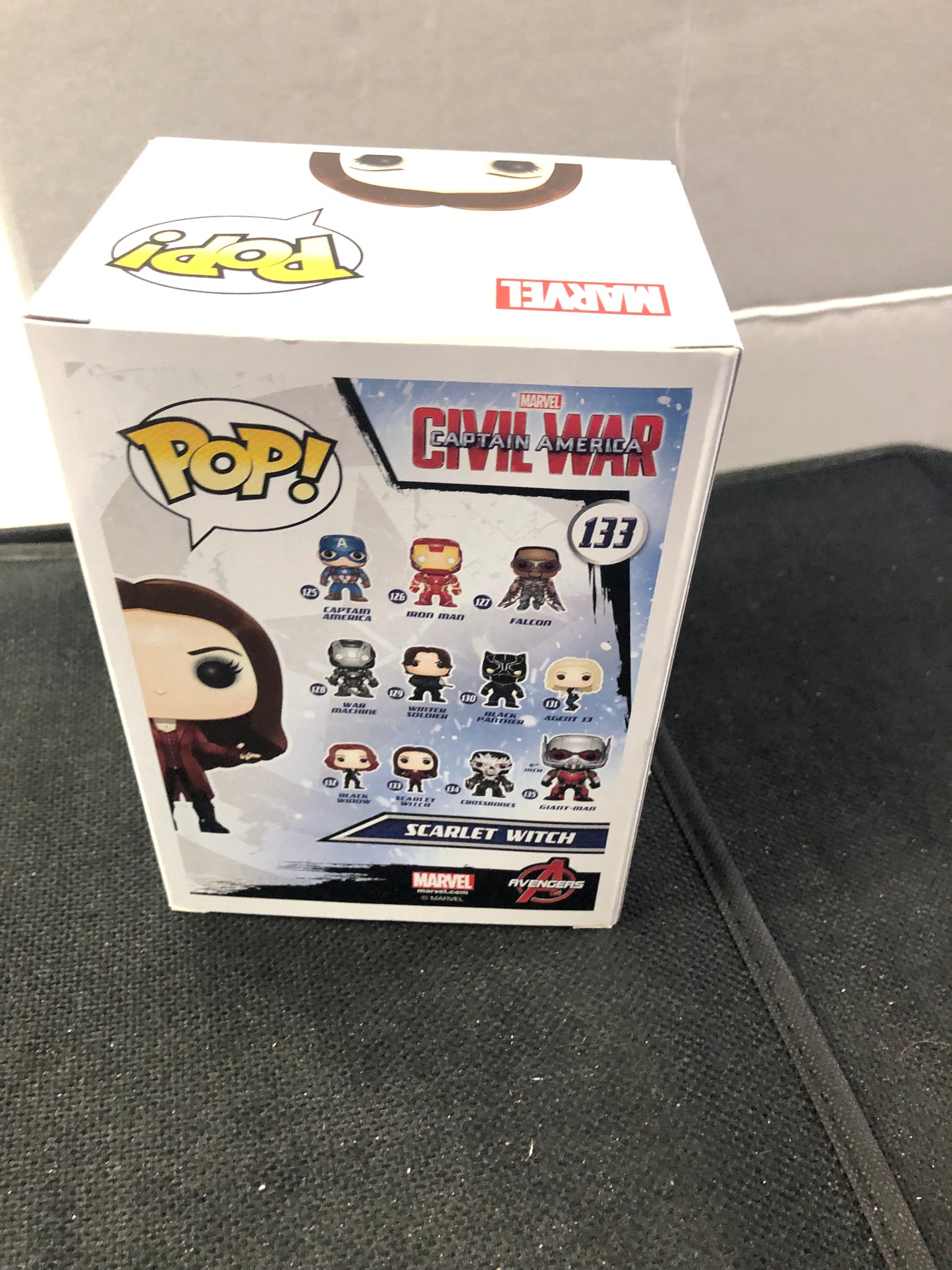 FUNKO POP CAPTAIN AMERICA CIVIL WAR # 133 SCARLET WITCH GOOD CONDITION