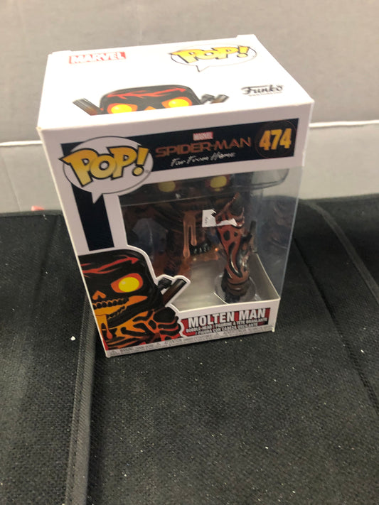 FUNKO POP SPIDER-MAN FAR FROM HOME #474 MOLTEN MAN GOOD CONDITION