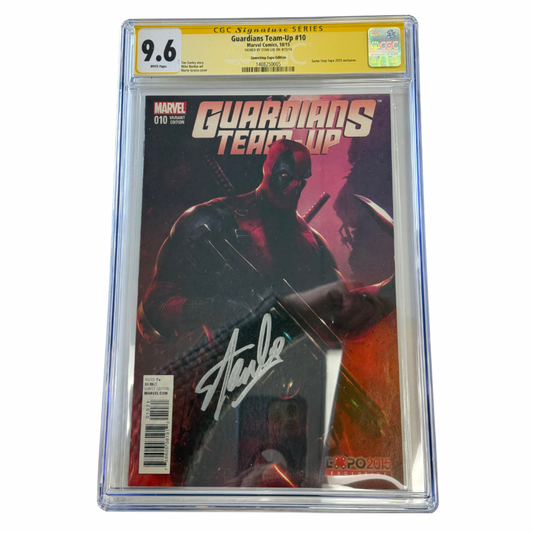 MARVEL COMICS CGC SIGNATURE SERIES SIGNED BY STAN LEE GUARDIANS TEAM-UP #10 GAMESTOP EXCLUSIVE