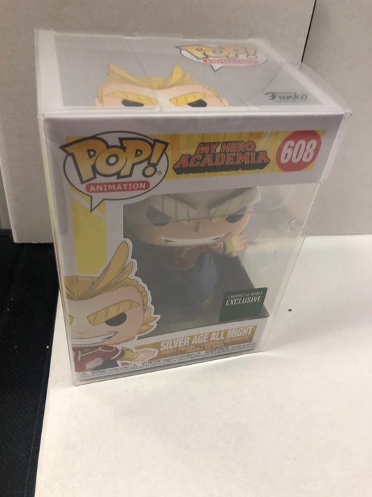 FUNKO POP POP ANIMATION MY HERO ACADEMIA # 608 SILVER AGE ALL MIGHT BARNES AND NOBLES EXCLUSIVE GOOD CONDITION