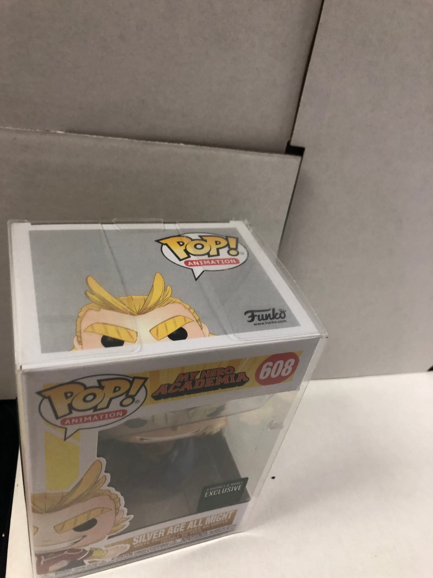 FUNKO POP POP ANIMATION MY HERO ACADEMIA # 608 SILVER AGE ALL MIGHT BARNES AND NOBLES EXCLUSIVE GOOD CONDITION