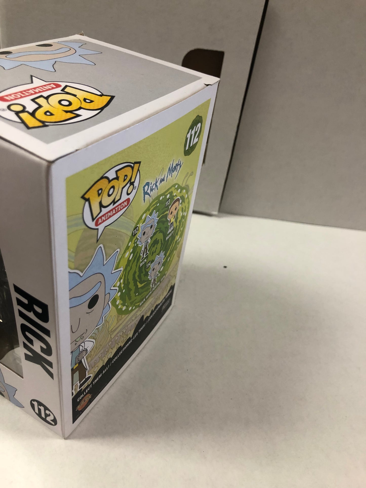 FUNKO POP POP ANIMATION RICK AND MORTY #112 RICK OKAY CONDITION PLASTIC LOOSE ON FRONT OF BOX