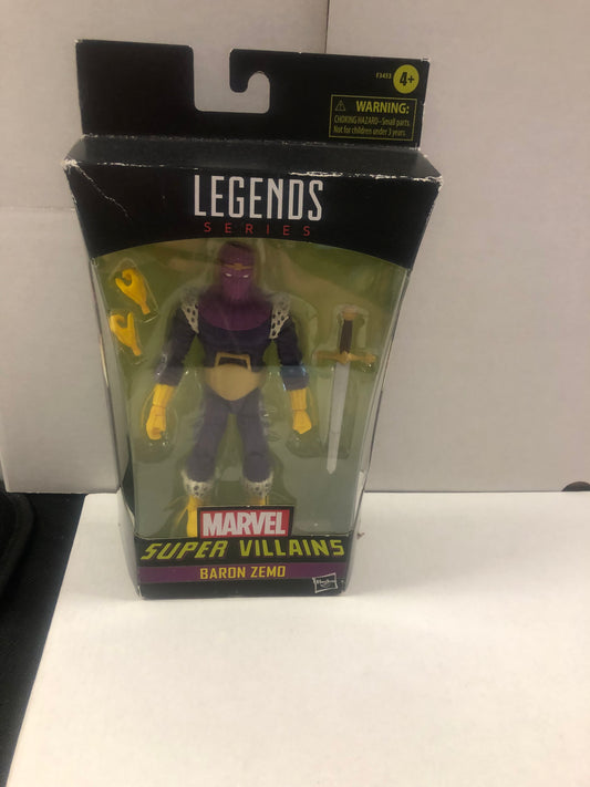 MARVEL LEGENDS SERIES SUPER VILLAINS BARON ZEMO OKAY CONDITION TEAR ON FRONT OF BOX