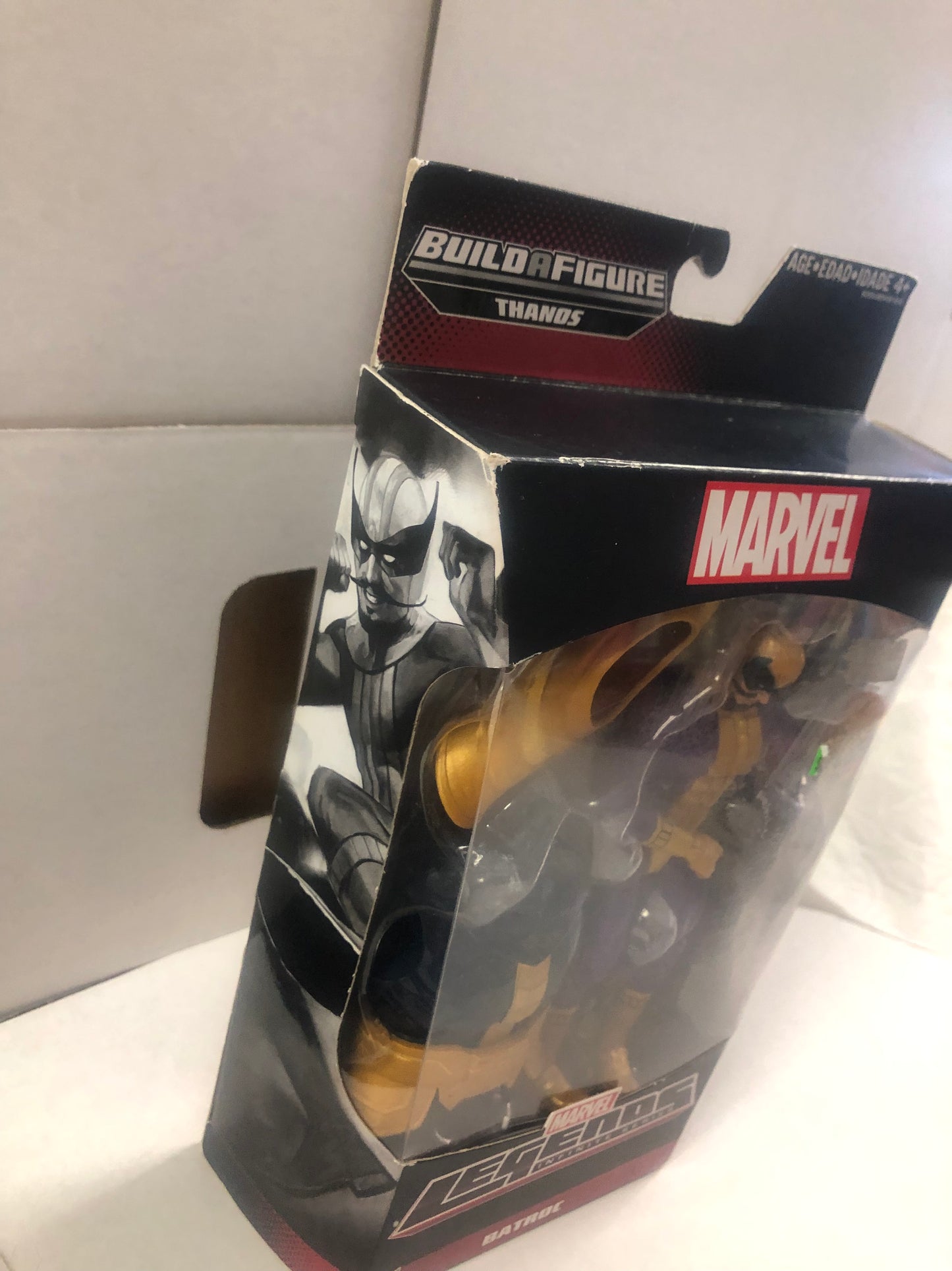 MARVEL LEGENDS SERIES LEGENDS INFINITE SERIES BATROC THANOS BUILD A FIGURE OKAY CONDITION BEND ON BACK OF BOX