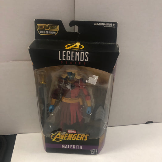 MARVEL LEGENDS SERIES AVENGERS MALEKITH CULL OBSIDIAN BUILD A FIGURE OKAY CONDITION SMALL BEND ON FRONT OF BOX