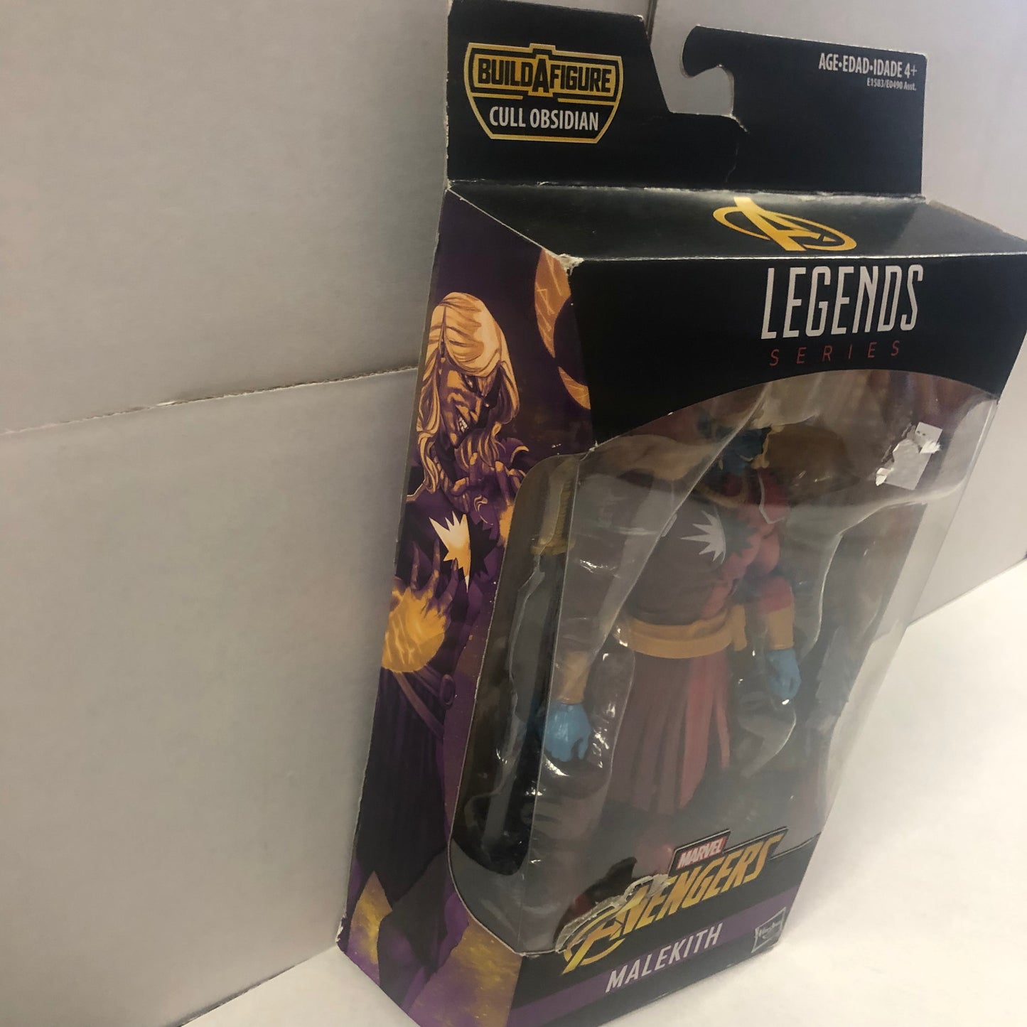 MARVEL LEGENDS SERIES AVENGERS MALEKITH CULL OBSIDIAN BUILD A FIGURE OKAY CONDITION SMALL BEND ON FRONT OF BOX