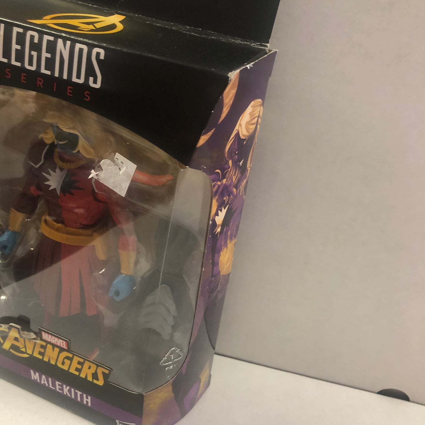 MARVEL LEGENDS SERIES AVENGERS MALEKITH CULL OBSIDIAN BUILD A FIGURE OKAY CONDITION SMALL BEND ON FRONT OF BOX