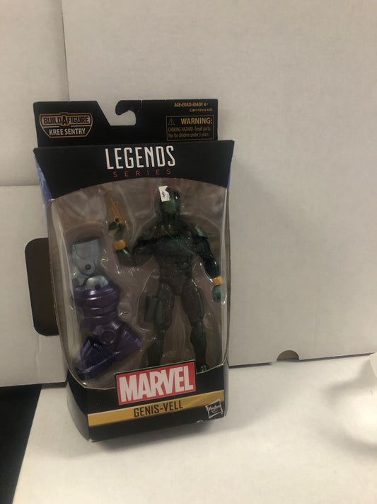 MARVEL LEGENDS SERIES GENIS-VELL KREE SENTRY BUILD A FIGURE GOOD CONDITION BEND ON BACK OF BOX