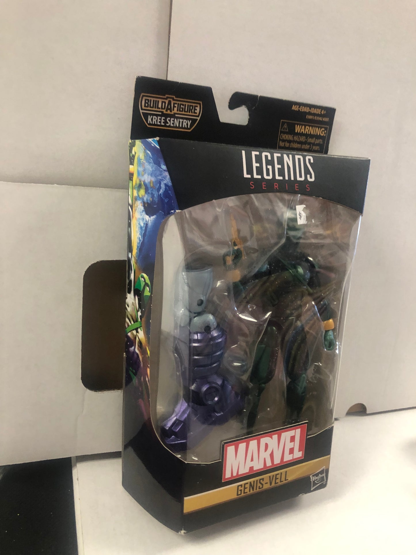 MARVEL LEGENDS SERIES GENIS-VELL KREE SENTRY BUILD A FIGURE GOOD CONDITION BEND ON BACK OF BOX