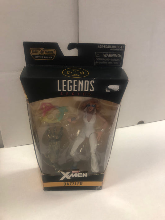 MARVEL LEGENDS SERIES X-MEN DAZZLER MARVELS WARLOCK BUILD A FIGURE GOOD CONDITION SMALL TEAR ON BACK OF BOX