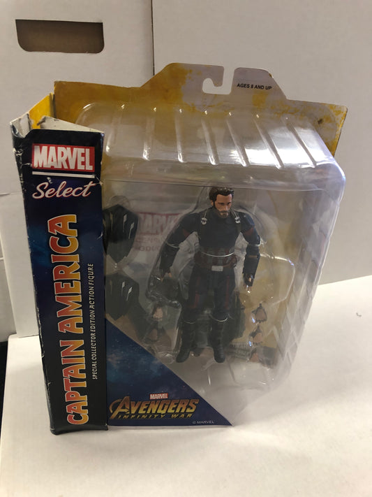 MARVEL SELECT AVENGERS INFINITY WAR CAPTAIN AMERICA OKAY CONDITION BOX DAMAGE ON BOTTOM OF BOX