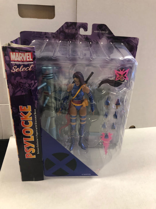 MARVEL SELECT PSYLOCKE OKAY CONDITION  BOX DAMAGES ON BOTTOM OF BOX