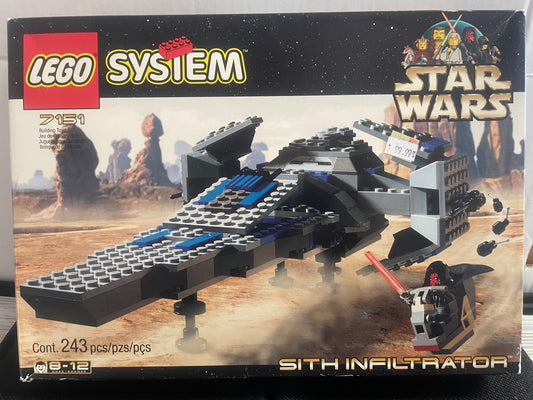STAR WARS LEGO SET #7151 (VINTAGE 1999) SITH INFILTRATOR - EXCELLENT USED OPEN BOX CONDITION