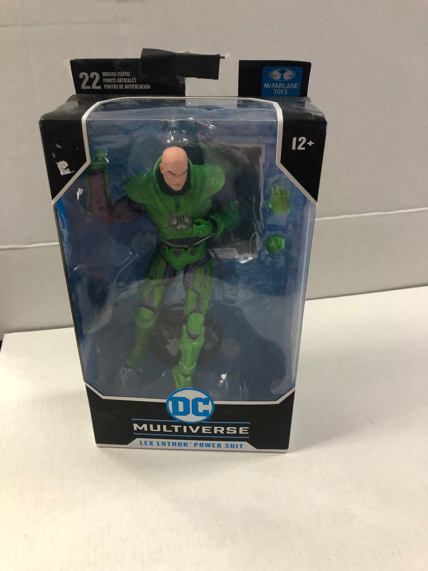 DC MULTIVERSE DC NEW 52 LEX LUTHOR POWER SUIT OKAY CONDITION TOP OF BOX HAS TORN OFF PIECE