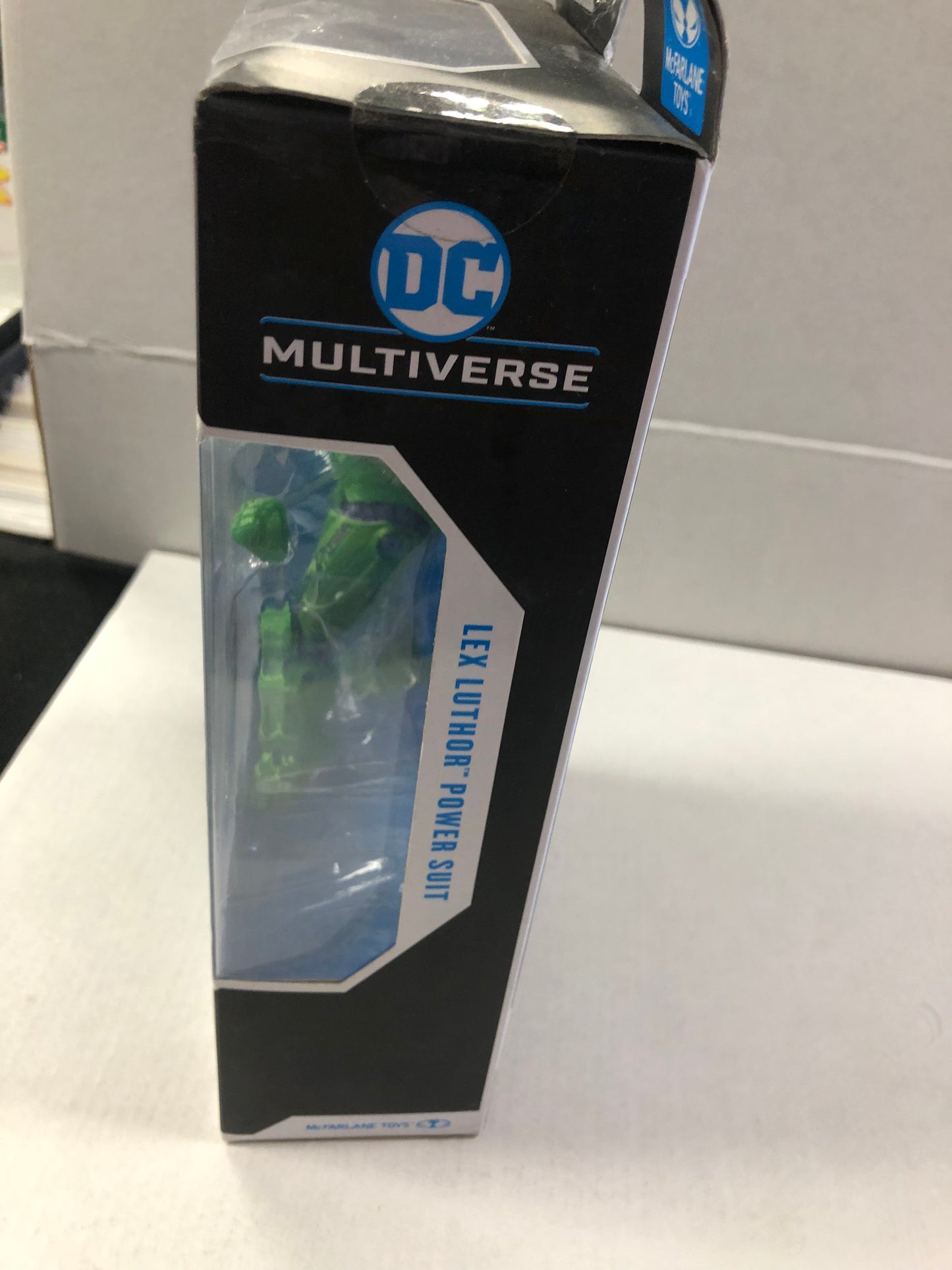 DC MULTIVERSE DC NEW 52 LEX LUTHOR POWER SUIT OKAY CONDITION TOP OF BOX HAS TORN OFF PIECE