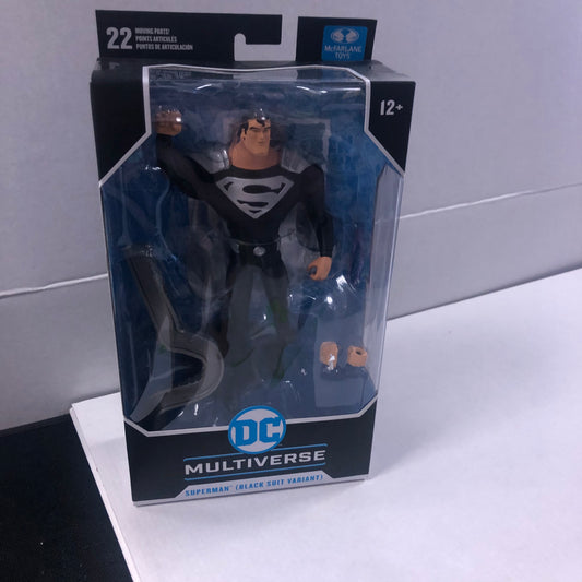 DC MULTIVERSE SUPERMAN THE ANIMATED SERIES SUPERMAN BLACK SUIT VARIANT EXCELLENT CONDITION