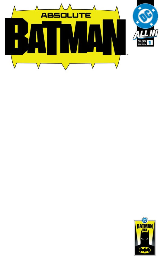 DC COMICS BATMAN DAY 2025 ABSOLUTE BATMAN #1 BLANK COVER