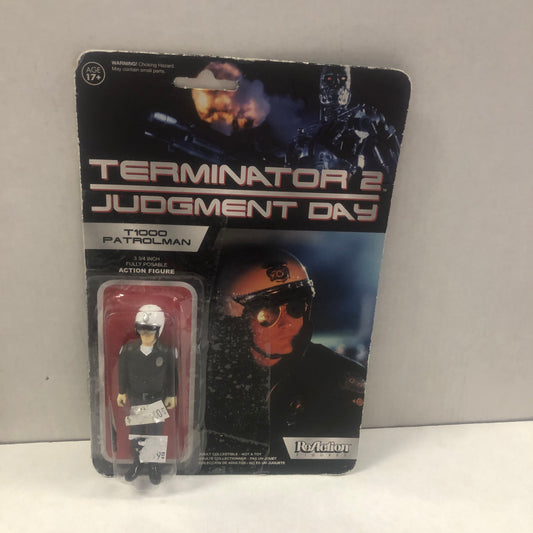 FUNKO REACTION FIGURES TERMINATOR 2 JUDGEMENT DAY POOR CONDITION BOX TAPED PLASTIC LOOSE ON FRONT OF BOX