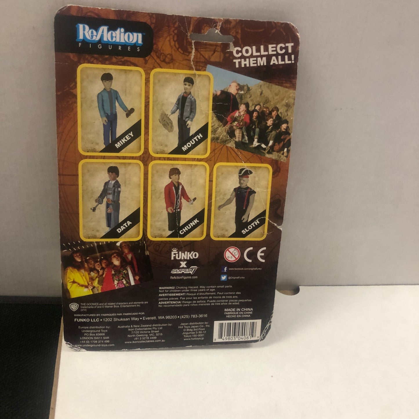 FUNKO REACTION FIGURES THE GOONIES DATA POOR CONDITION BOX TORN