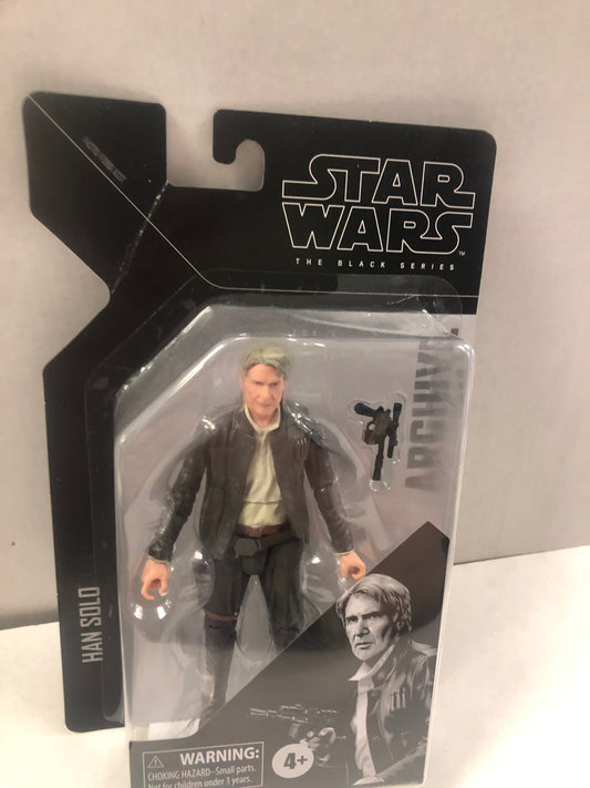 STAR WARS THE BLACK SERIES HAN SOLO OKAY CONDITION BEND ON TOP OF BOX AND TEAR ON TOP OF BOX