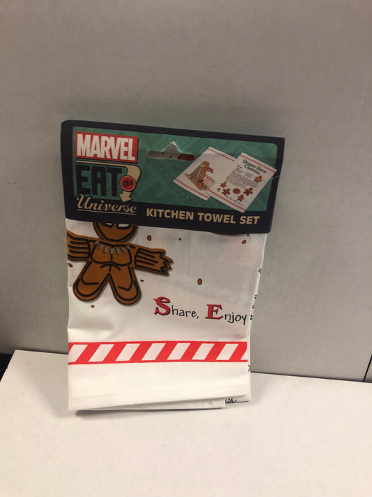 UKONIC MARVEL EAT THE UNIVERSE KITCHEN TOWEL SET EXCELLENT CONDITION