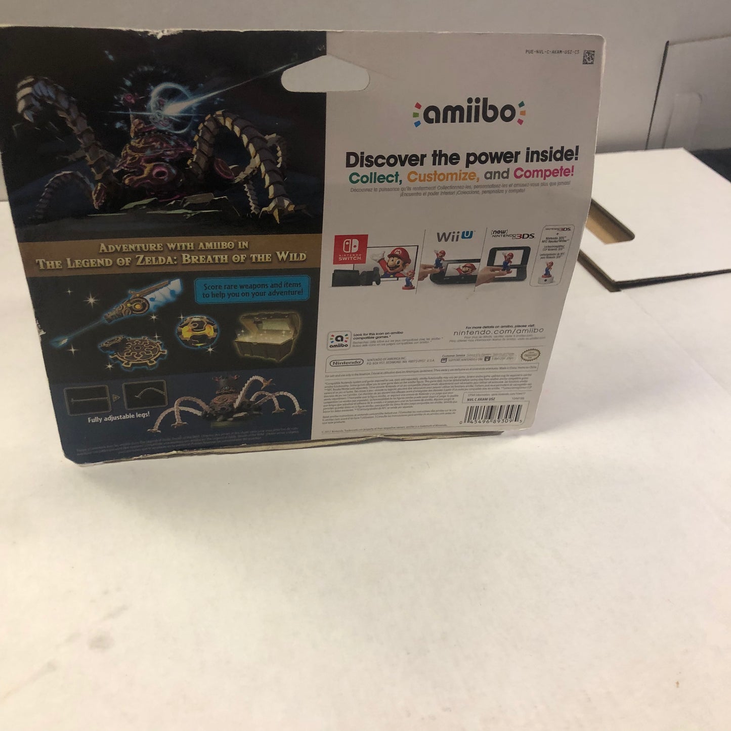 NINTENDO THE LEGEND OF ZELDA BREATH OF THE WILD GUARDIAN AMIIBO POOR CONDITION BOX FALLING APART ON BOTTOM