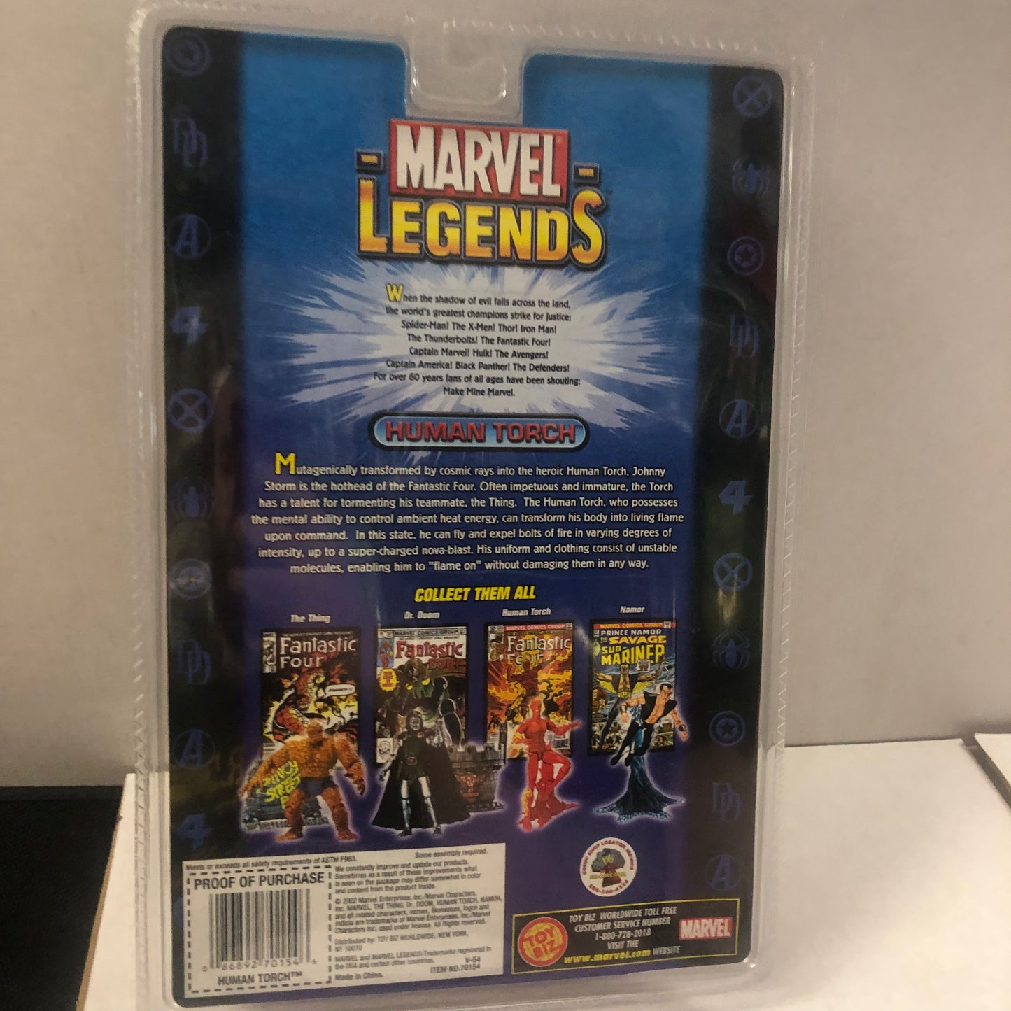 MARVEL LEGENDS SERIES II HUMAN TORCH EXCELLENT CONDITION