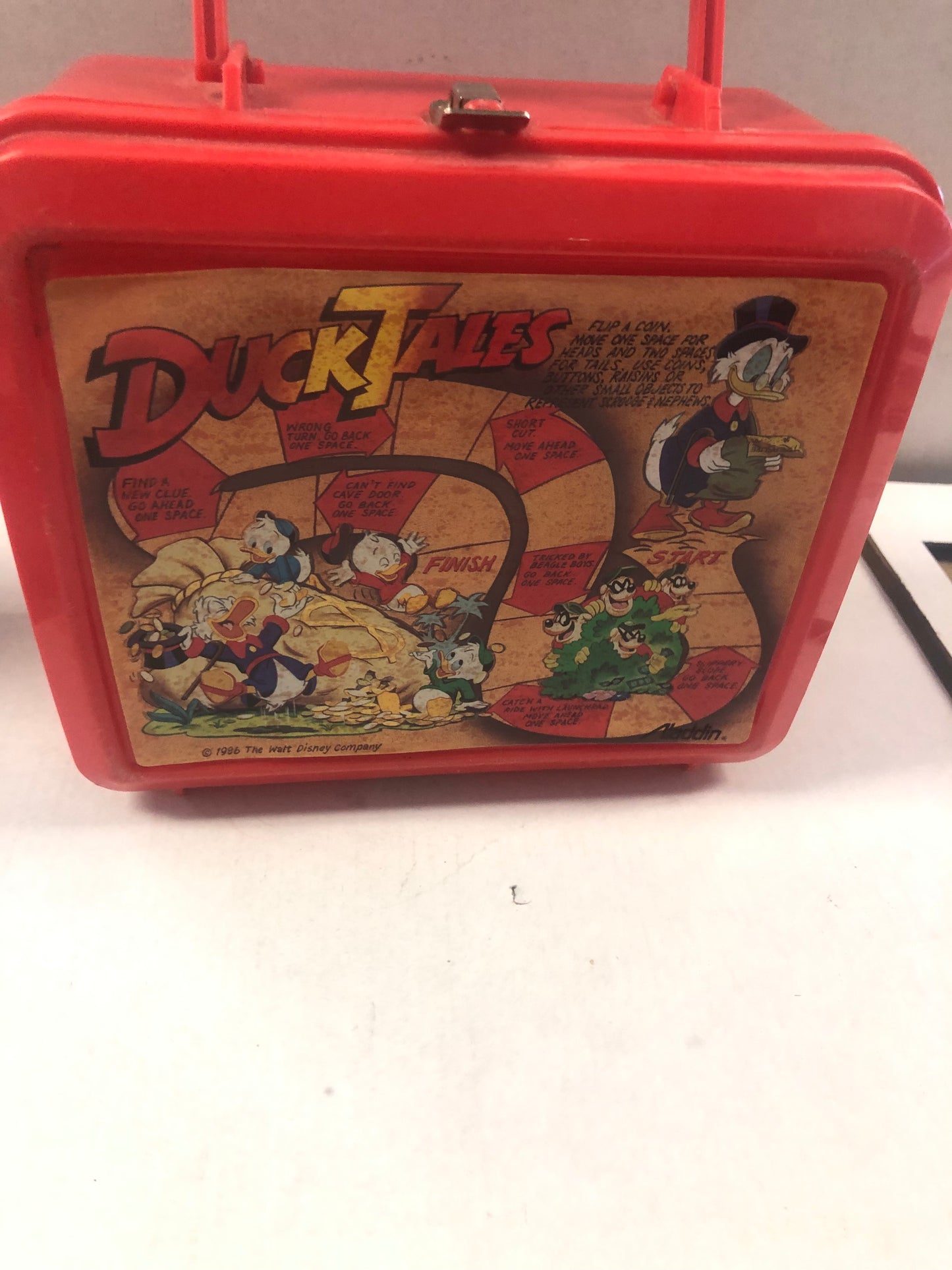 ALADDIN 1986 DUCK TALES PLASIC LUNCHBOX NO THERMOS GOOD CONDITION