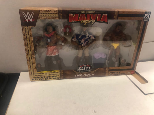 MATTEL WWE GENERATIONS MAIVIA LEGACY 3 PACK GREAT CONDITION