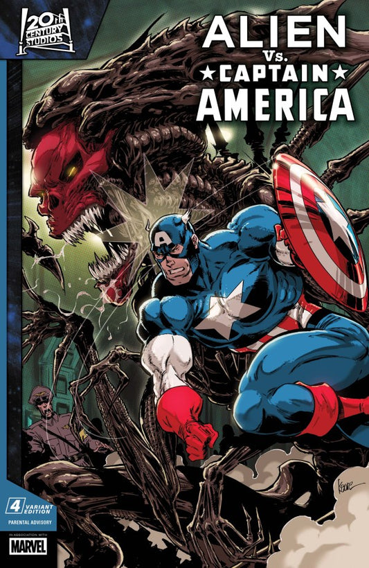 MARVEL COIMICS ALIEN VS. CAPTAIN AMERICA #4 KAARE ANDREWS VARIANT