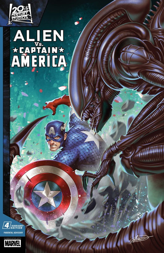 MARVEL COIMICS ALIEN VS. CAPTAIN AMERICA #4 MATEUS MANHANINI VARIANT