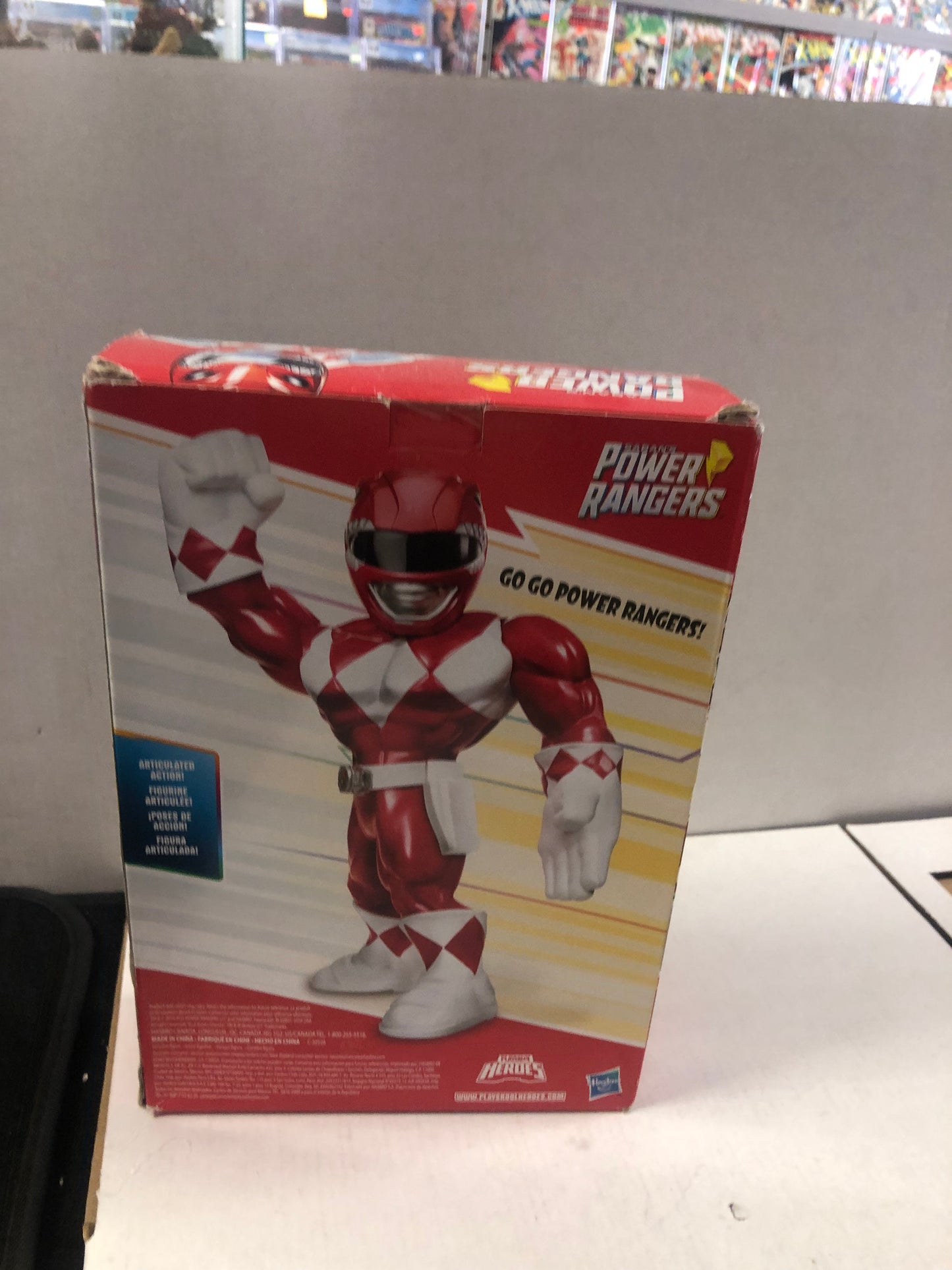 HASBRO MEGA MIGHTIES RED POWER RANGER OKAY CONDITION TAPED ON BOTTOM OF BOX