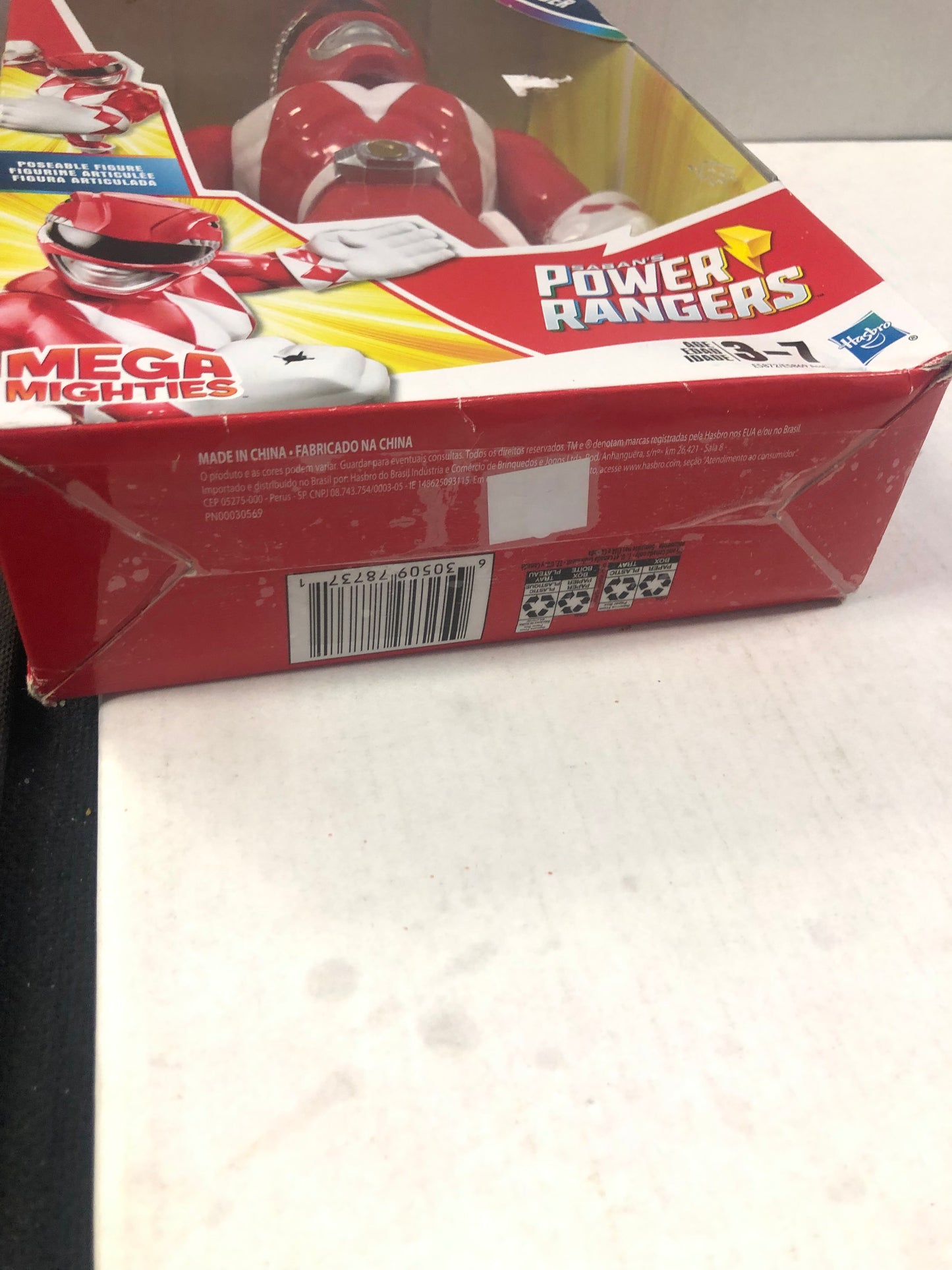 HASBRO MEGA MIGHTIES RED POWER RANGER OKAY CONDITION TAPED ON BOTTOM OF BOX