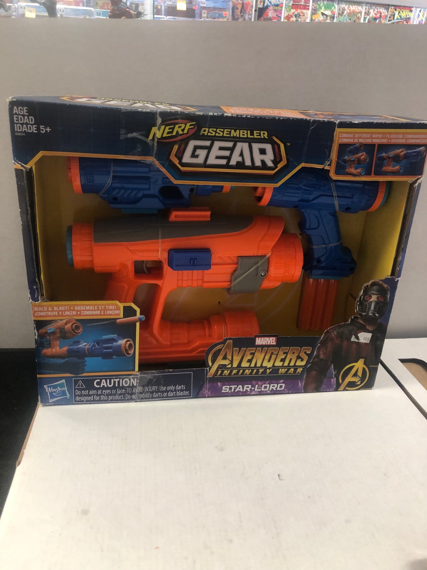 HASBRO NERF ASSEMBLER GEAR AVENGERS INFINITY WAR STAR LORD OKAY CONDITION BOX TAPED ON TOP