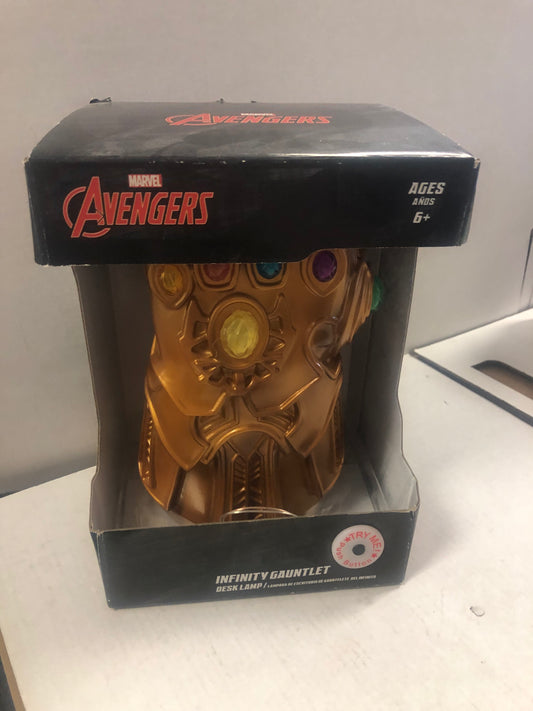 UKONIC AVENGERS INFINITY GAUNTLET DESK LAMP GOOD CONDITION SMALL TEAR ON SIDE OF BOX